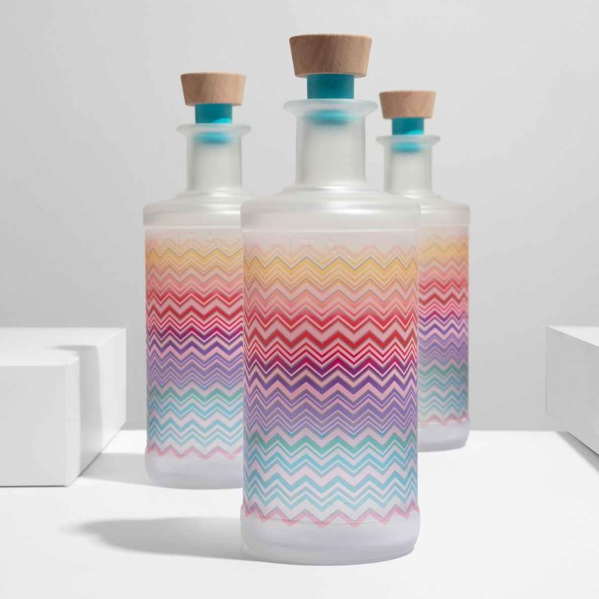 Frost decorated bottle